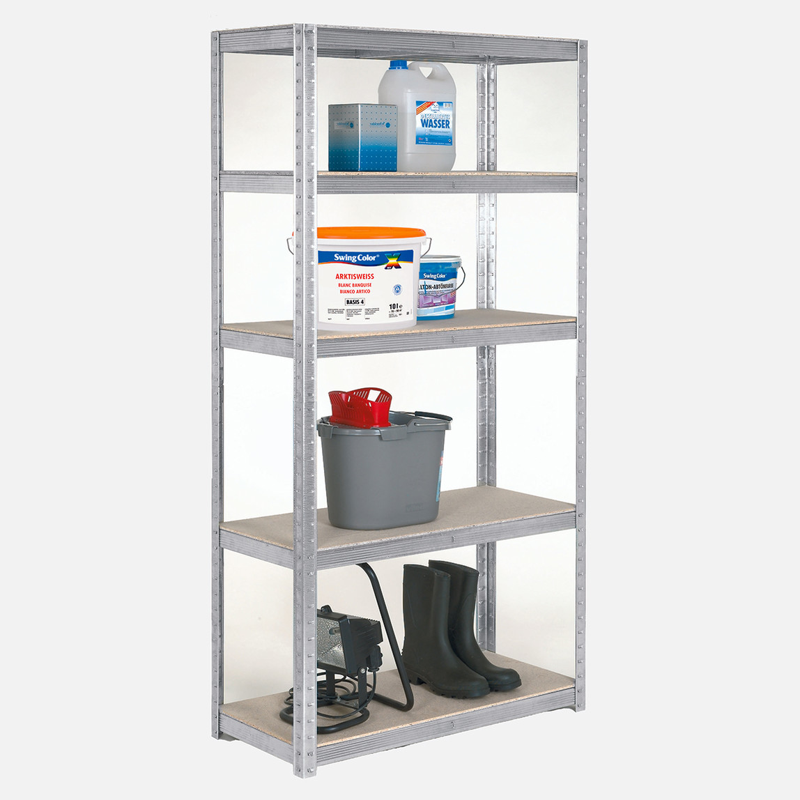    Regalux Metal - Sunta 5 Katlı Raf 90x40x180 cm Gri  