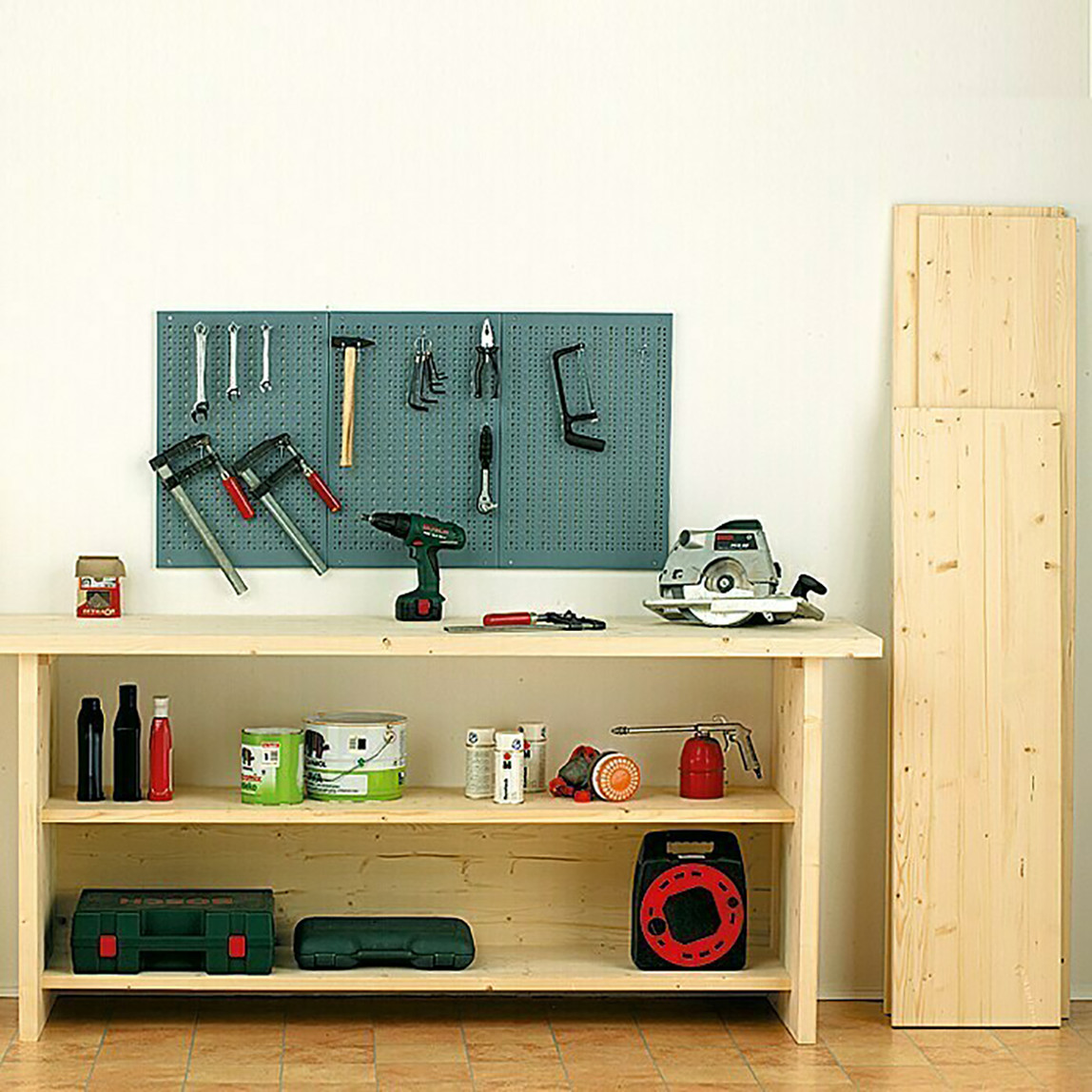    Ladin Ahşap Çalışma Tezgahı 200x60x4 cm  