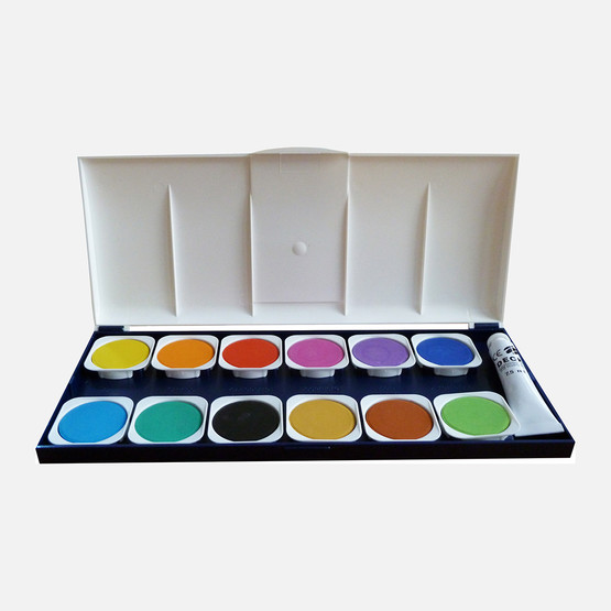 Lukas Opak Suluboya 12 Disk + 1 Tüp Beyaz 