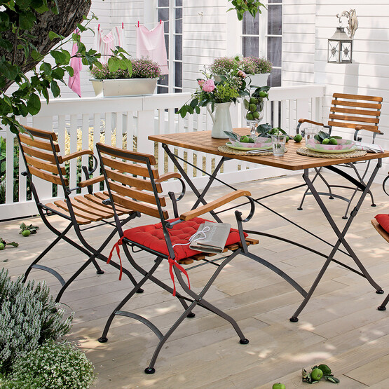 Sunfun Moni Ferforje Ahşap Masa 