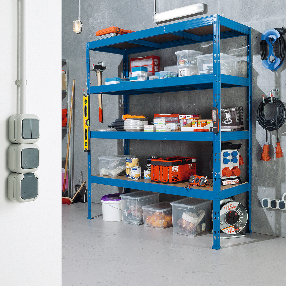    Regalux 4 Katlı Metal Raf XXL Mavi  