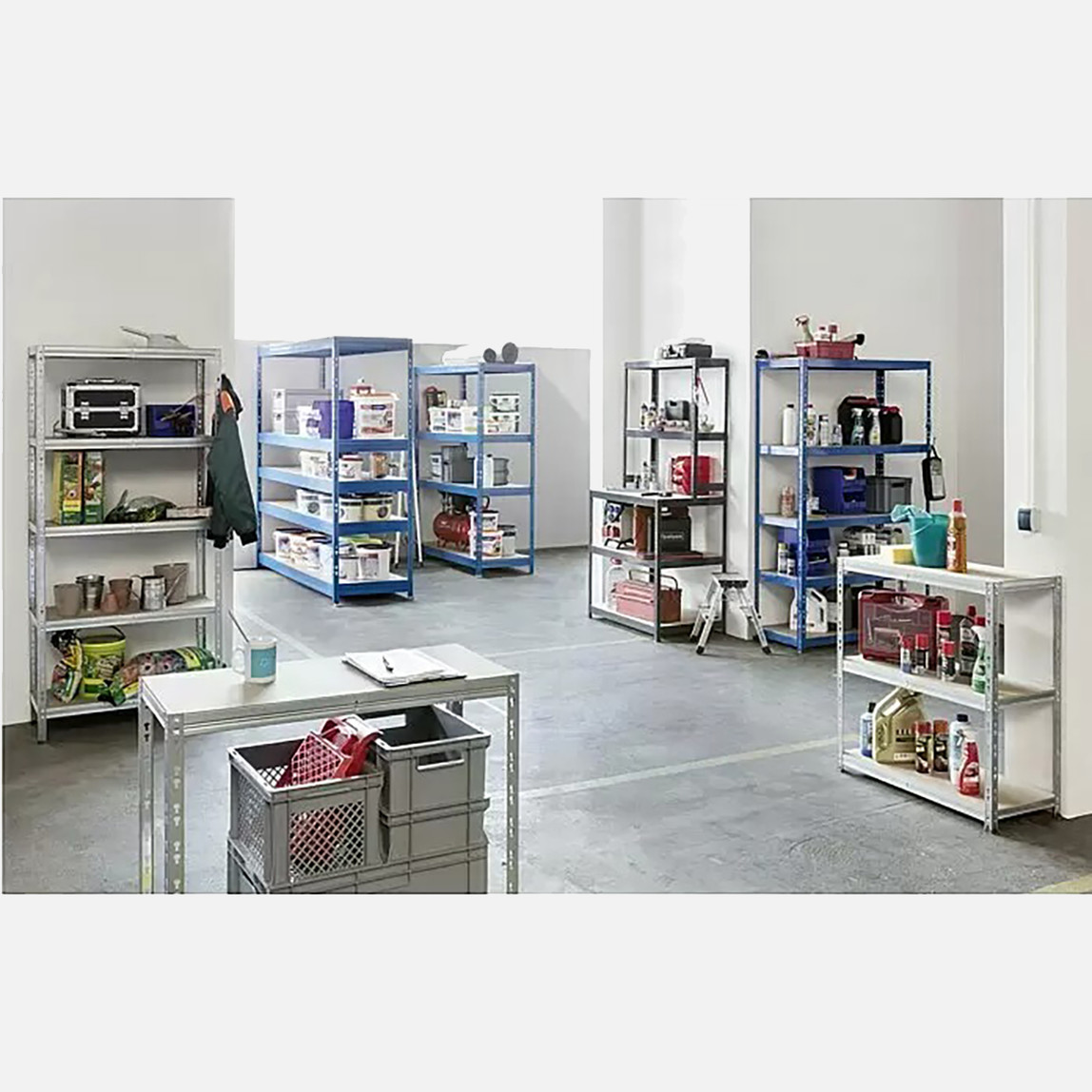    Regalux 4 Katlı Metal Raf XXL Mavi  