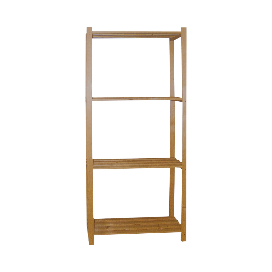    Regalux Ahşap Dikdörtgen Ayaklı 4 Raflı Salon Dekoratif Raf Seti Kahverengi  