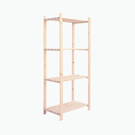 Regalux Ahşap Dikdörtgen Ayaklı 4 Raflı Salon Dekoratif Raf Seti Kahverengi 