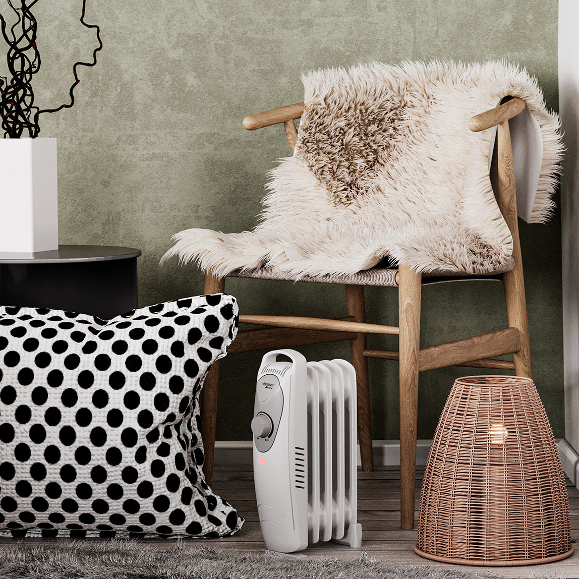    Voltomat Termostatlı 600 W 5 Dilim Elektrikli Radyatör Beyaz   