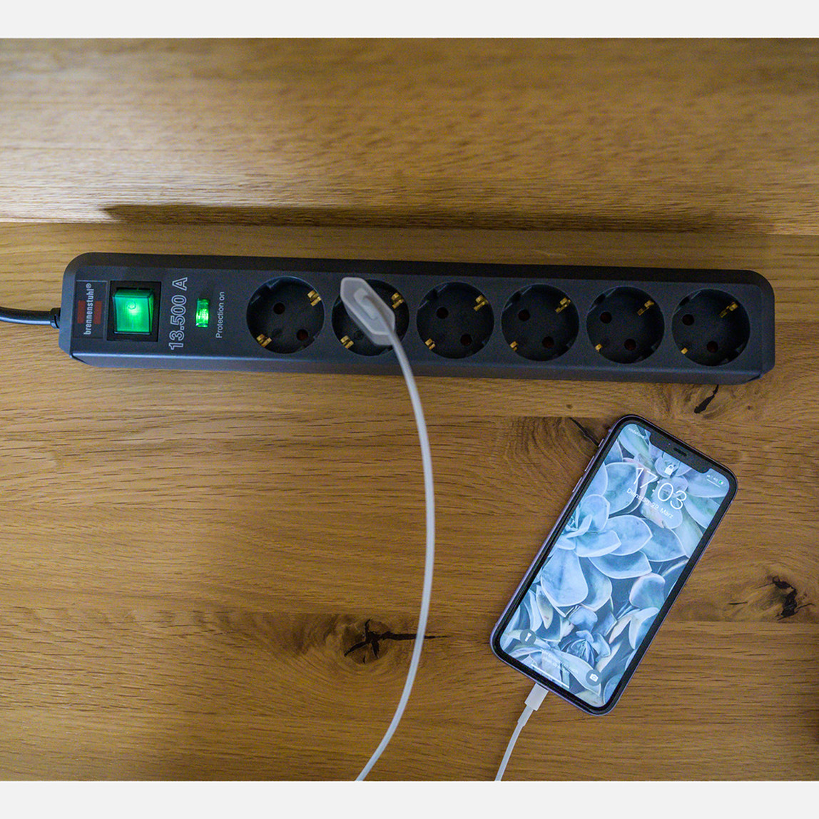    Brennenstuhl Eco Line 6'lı 13.500A Akım Korumalı Anahtarlı Priz  