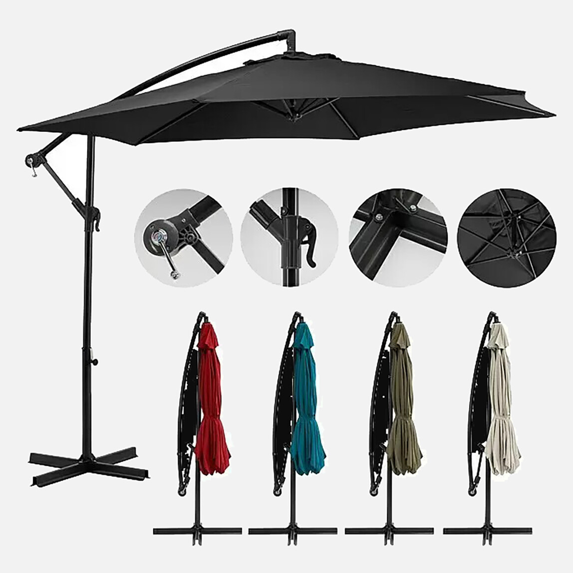    Sunfun Toscana Şemsiye Antrasit 300 cm  