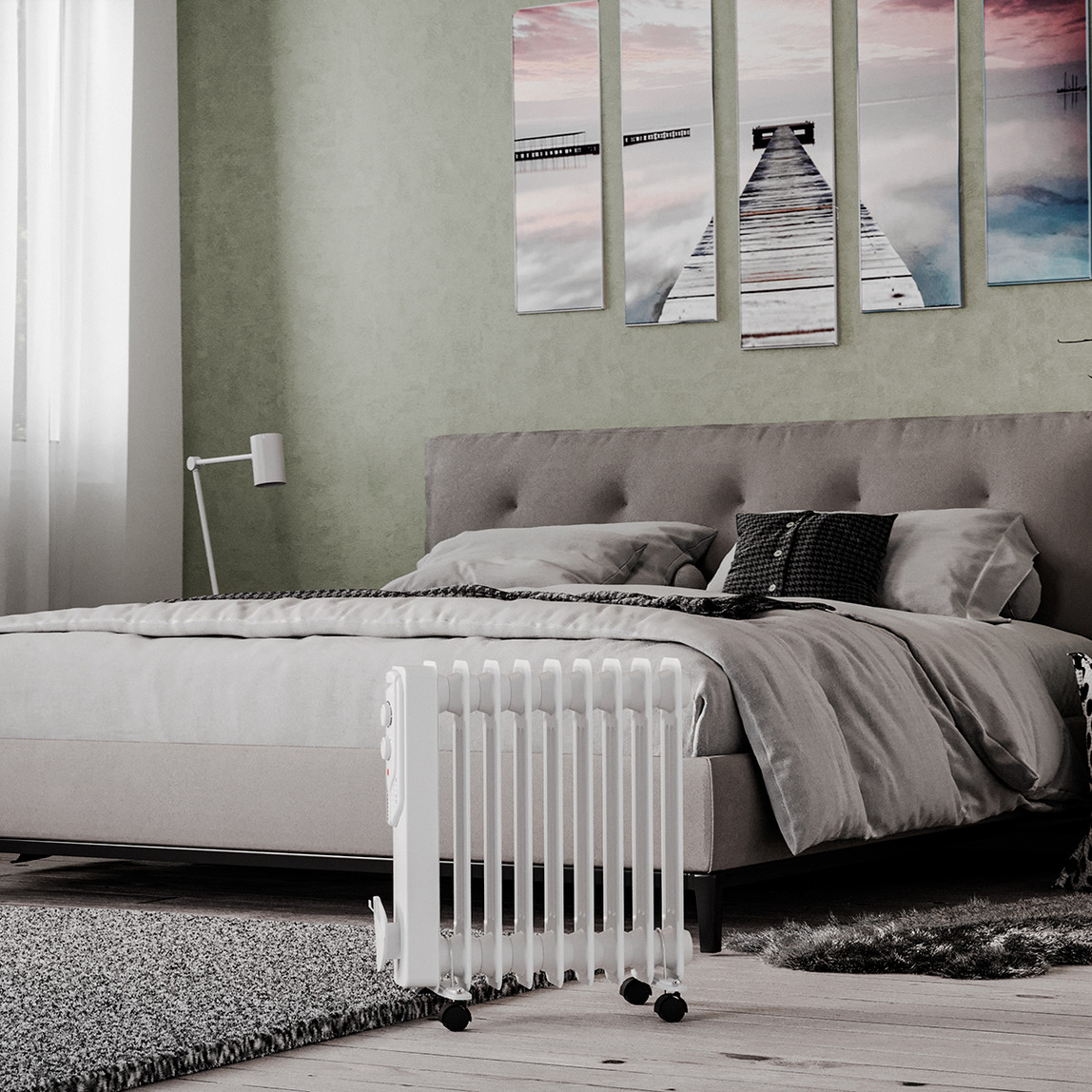    Voltomat Termostatlı 2000 W 9 Dilim Yağlı Radyatör Beyaz   