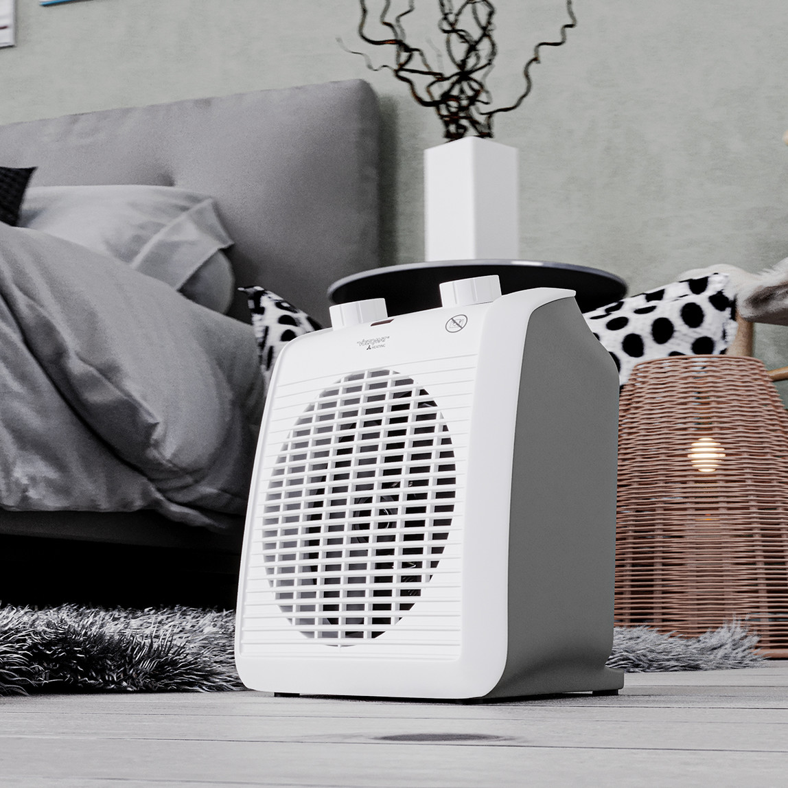    Voltomat 2000W Termostatlı Seramik Fanlı Isıtıcı 