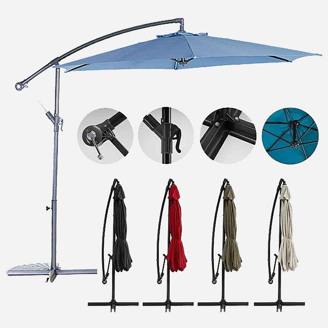    Sunfun Toscana Şemsiye Turkuaz 300 cm  