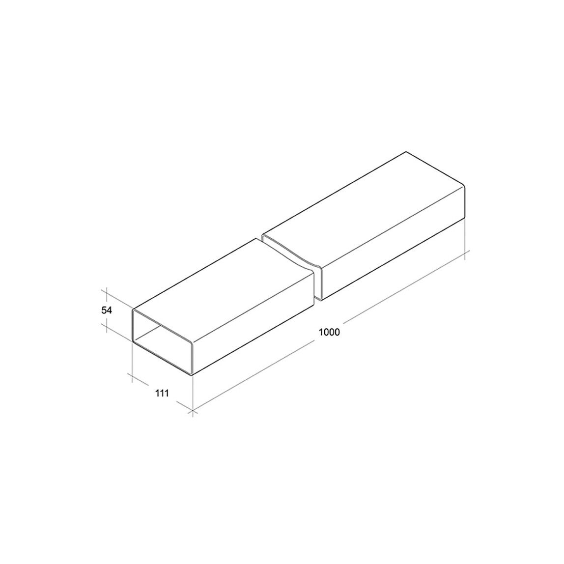    Yassı Kanal Borusu Ø 100 mm  1M  
