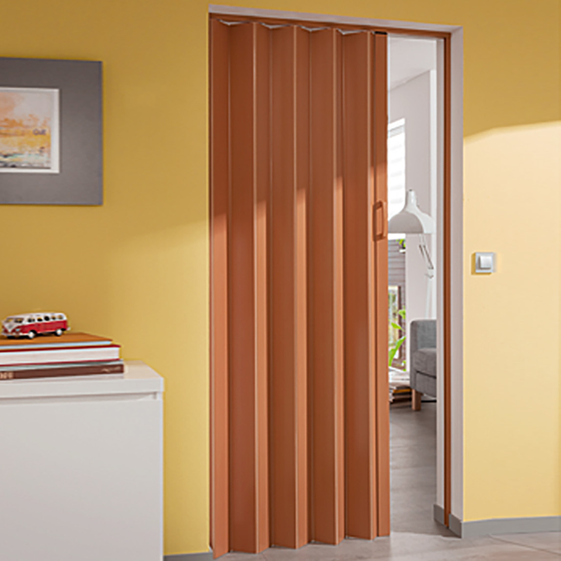    BAUHAUS Pvc Akordiyon Kapı Kayın  