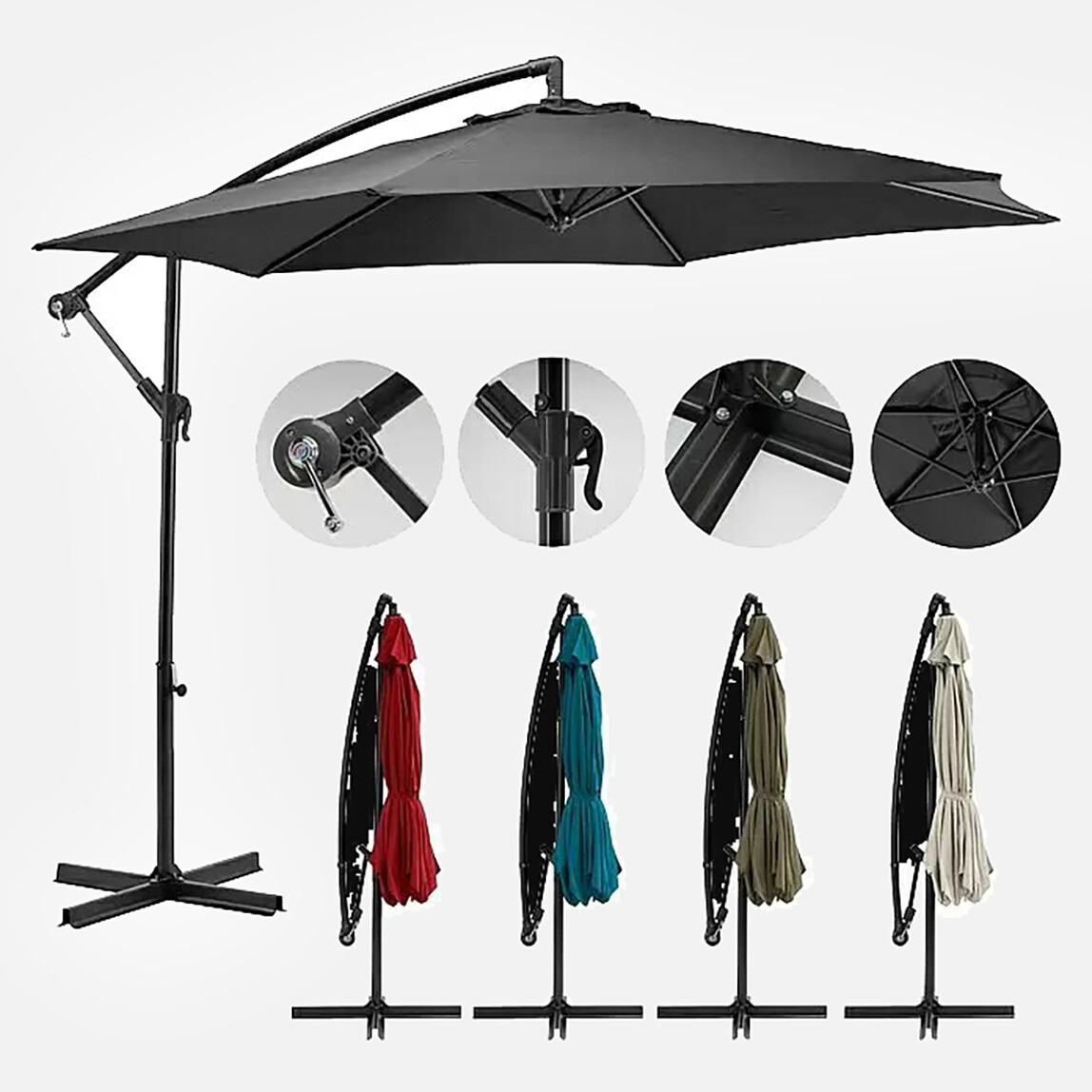    Sunfun Toscana Şemsiye Gri 300 cm  