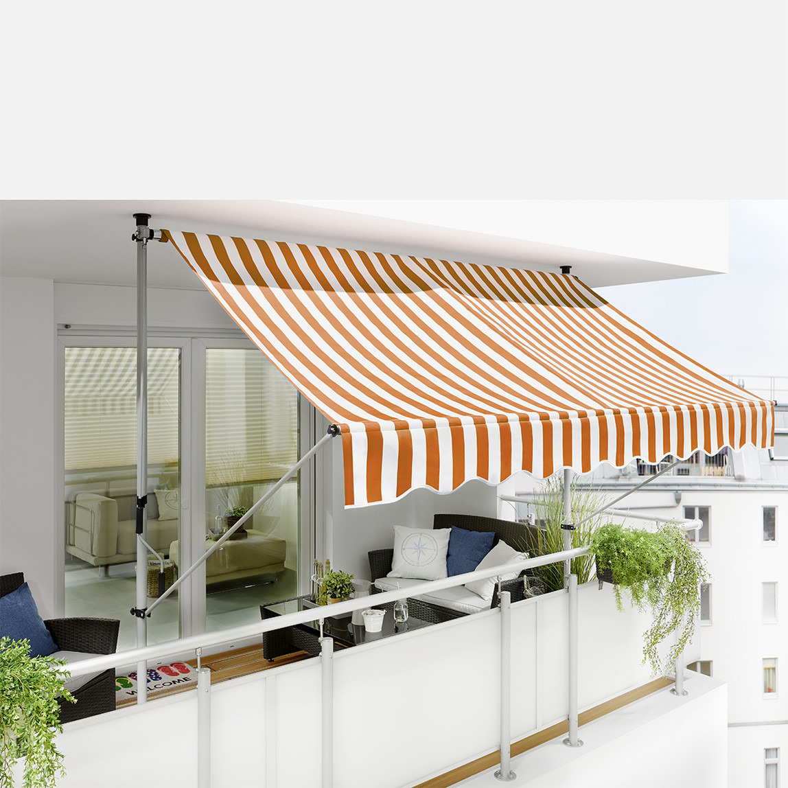    Sunfun Teleskopik Tente Turuncu-Beyaz 300x150 cm  