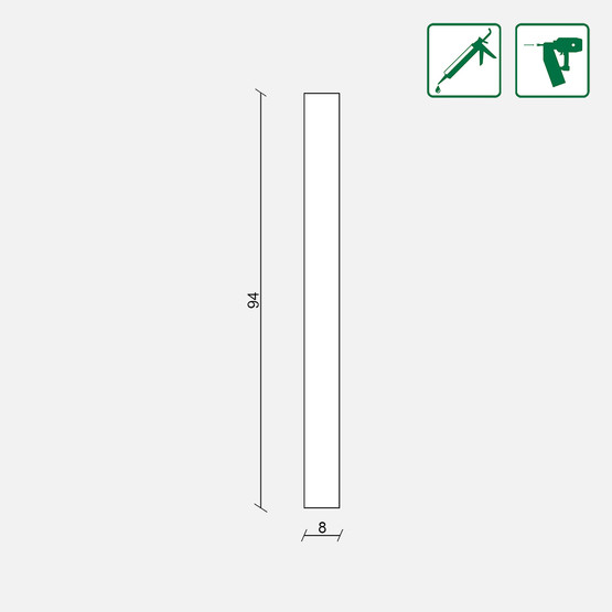 Ham MDF Duvar Kaplama Çıtası 1180x94x8mm 6 Parça
