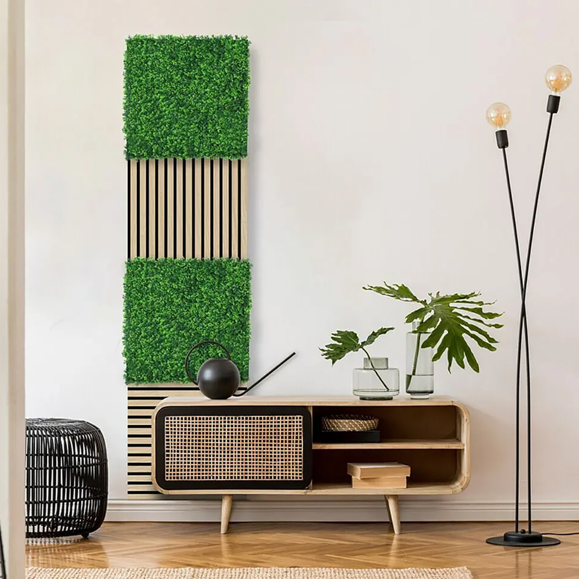    Yapay Bitki Kaplamalı Duvar Paneli Yeşil 