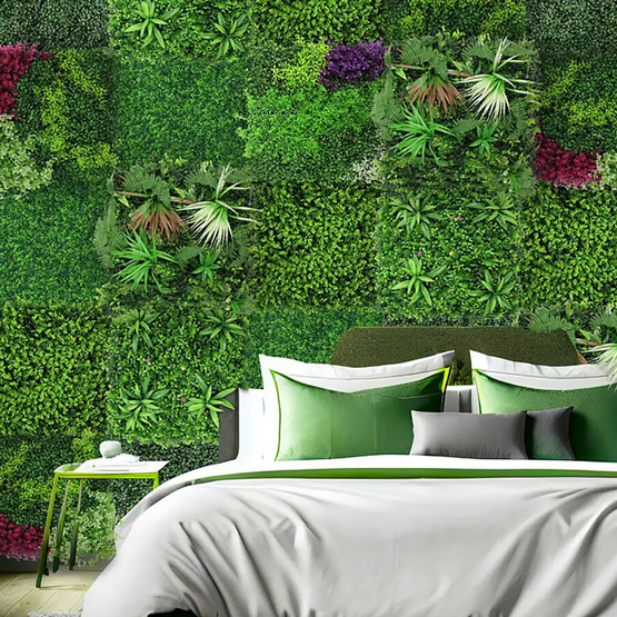 Yapay Bitki Kaplamalı Duvar Paneli Yeşil