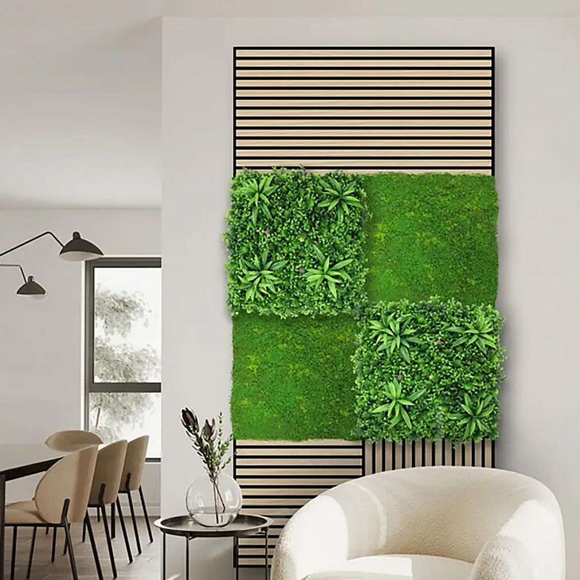    Yapay Bitki Kaplamalı Duvar Paneli Açık Yeşil 