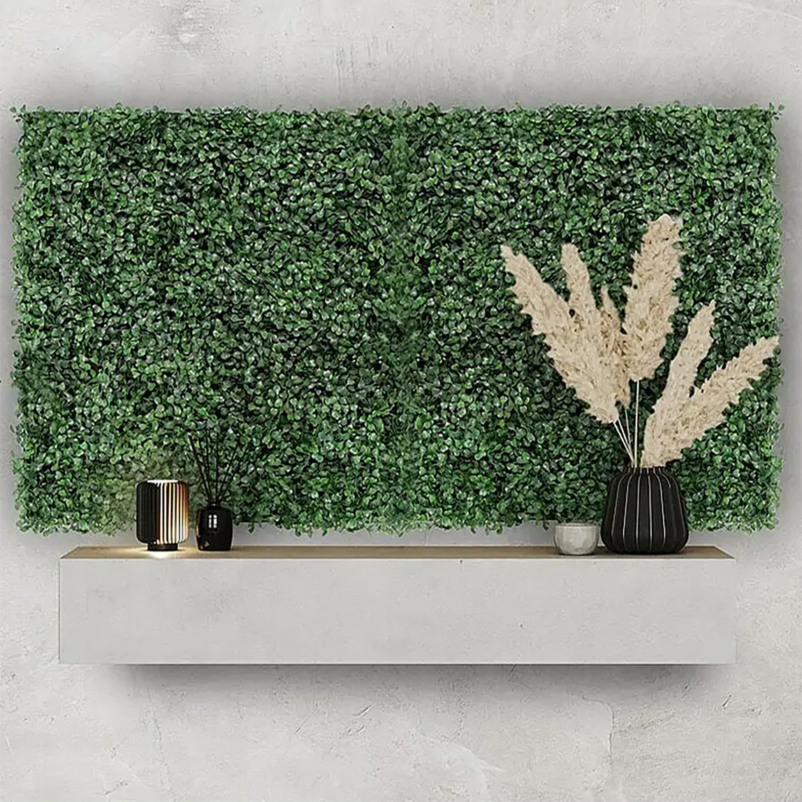    Yapay Bitki Kaplamalı Duvar Paneli Koyu Yeşil 