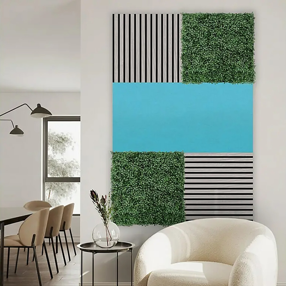    Yapay Bitki Kaplamalı Duvar Paneli Koyu Yeşil 