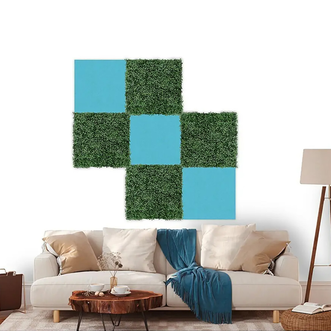    Yapay Bitki Kaplamalı Duvar Paneli Koyu Yeşil 