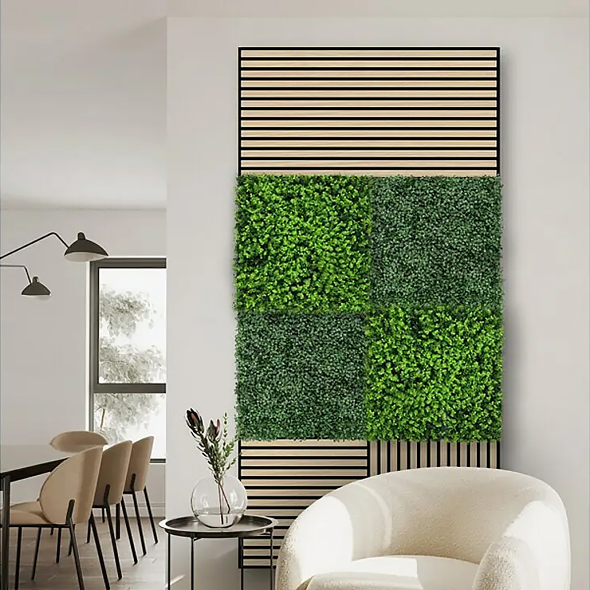   Yapay Bitki Kaplamalı Duvar Paneli Koyu Yeşil 