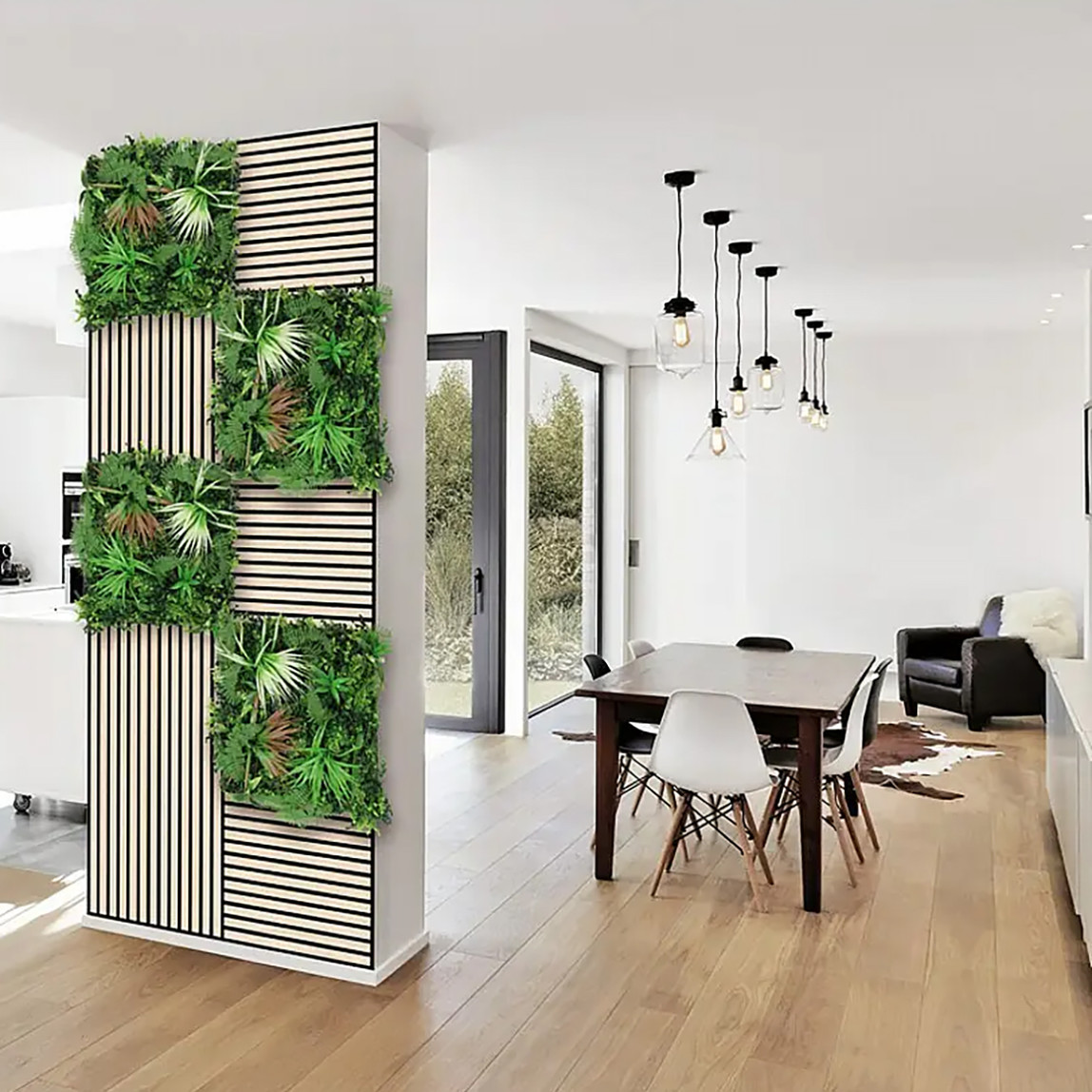    Yapay Bitki Kaplamalı Duvar Paneli Karışık Bitkiler 