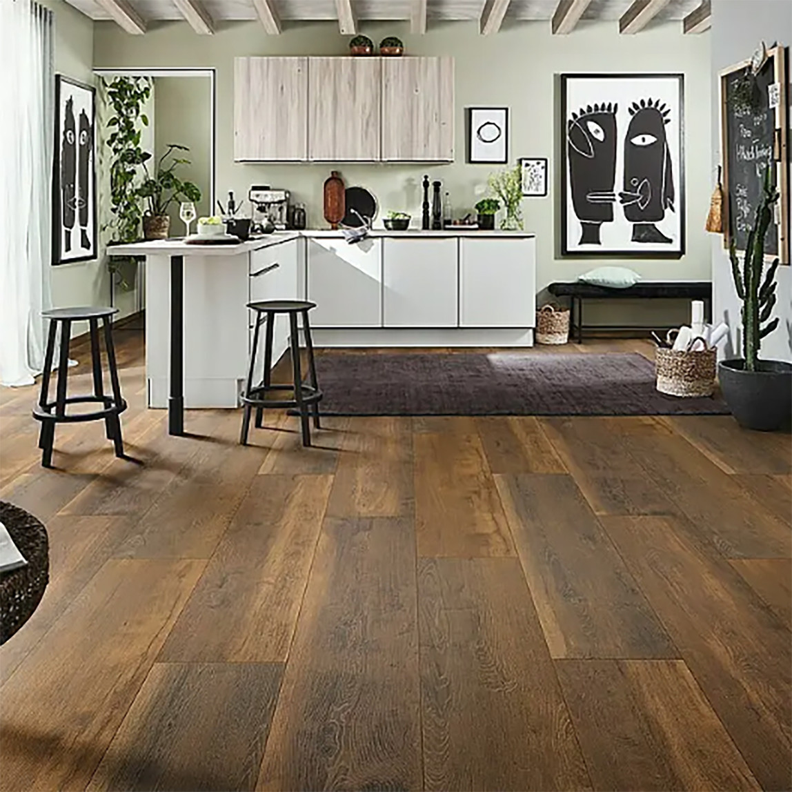    Logoclic Vinto Meşe Porto 32.Sınıf Laminat Parke Derzli 1288x330x8 mm 2,55 m² 