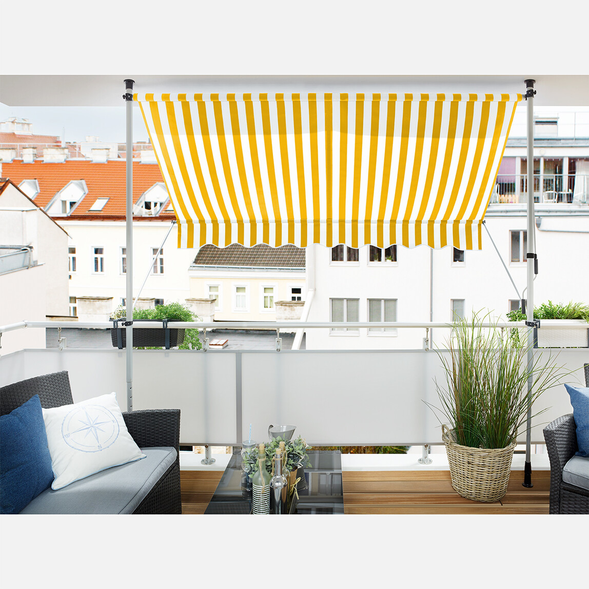    Sunfun Teleskopik Tente Sarı-Beyaz 250x130 cm  