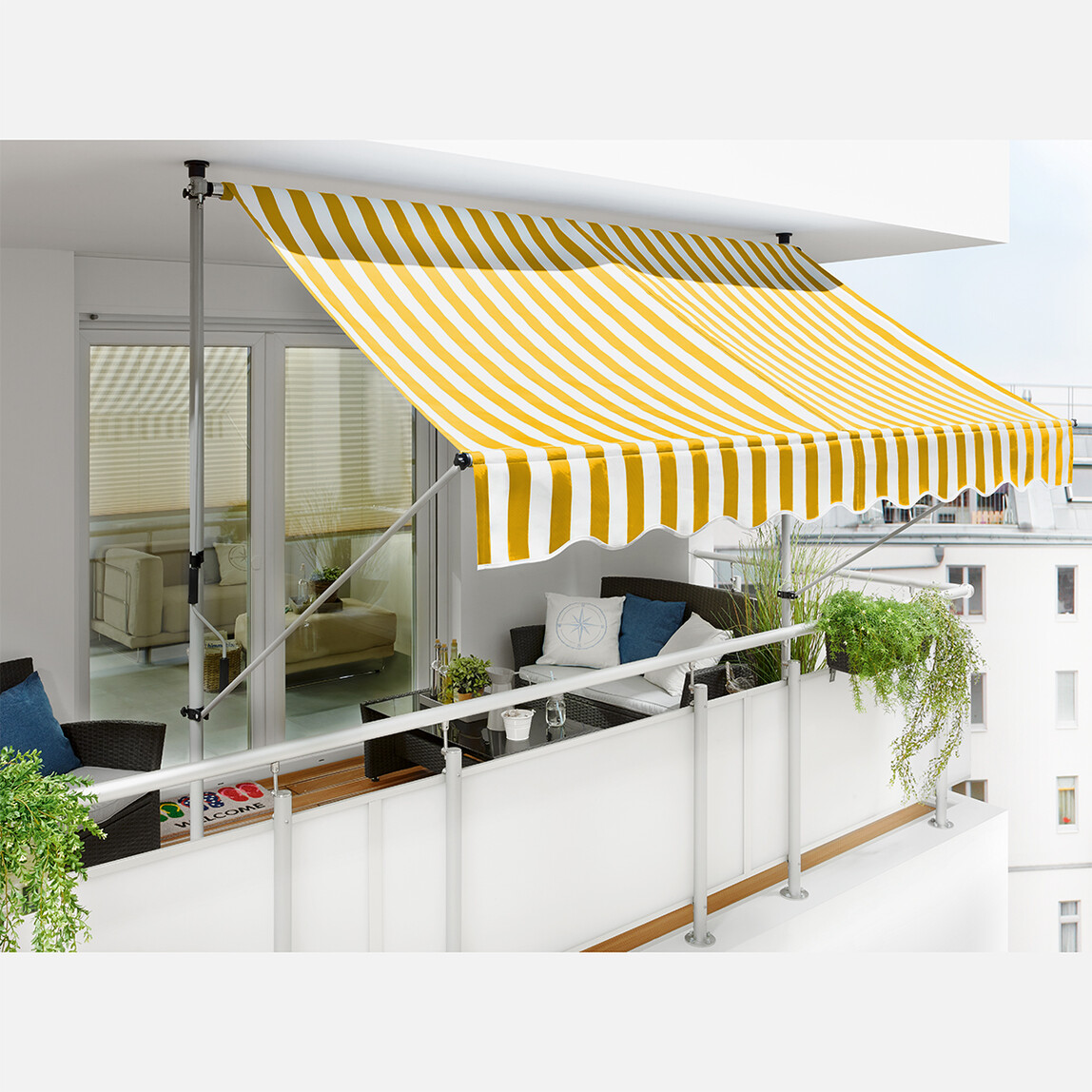    Sunfun Teleskopik Tente Sarı-Beyaz 250x130 cm  