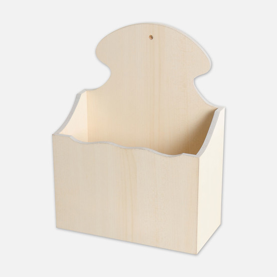 Ahşap Tekli Kapı Önü Posta Kutusu Krem 