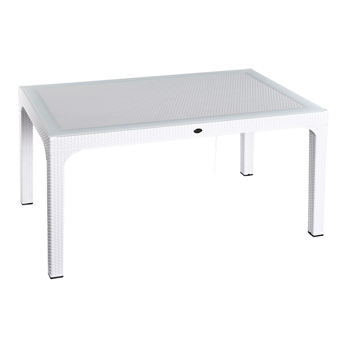    Holiday Olimpia Camlı Rattan Masa Beyaz 