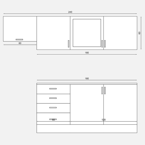 Fly Foça Mutfak Dolabı 240 cm