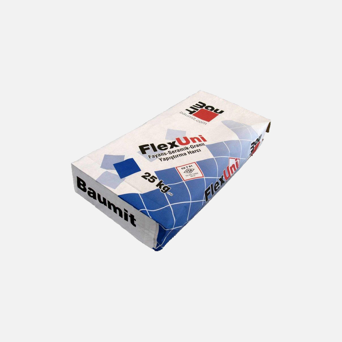    Baumit Baumacol FlexUni C2TE Sınıfı Granit,Porselen.Taş Yapıştırıcısı Gri 25kg 