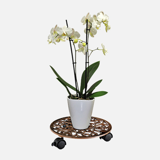 Wagner Ø 29cm Ferforje Tekerlekli Saksı Altlığı Metal 