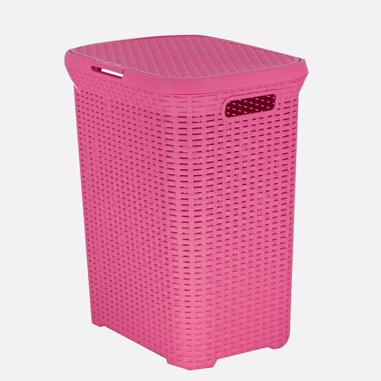 Saban Hasır Görünümlü Çamaşır Sepeti 50lt Pembe 