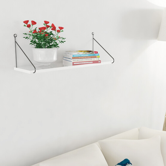 Endpa Armoni Dikdörtgen Salon Dekoratif Raf Seti Siyah - Beyaz 