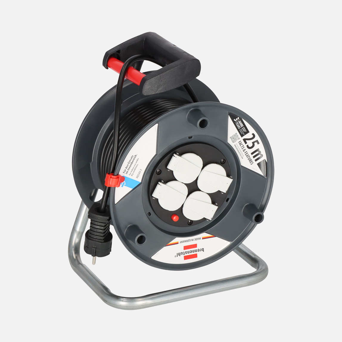    Brennenstuhl 3X1,5 25 Metre İç Mekan Kablolu Makara   