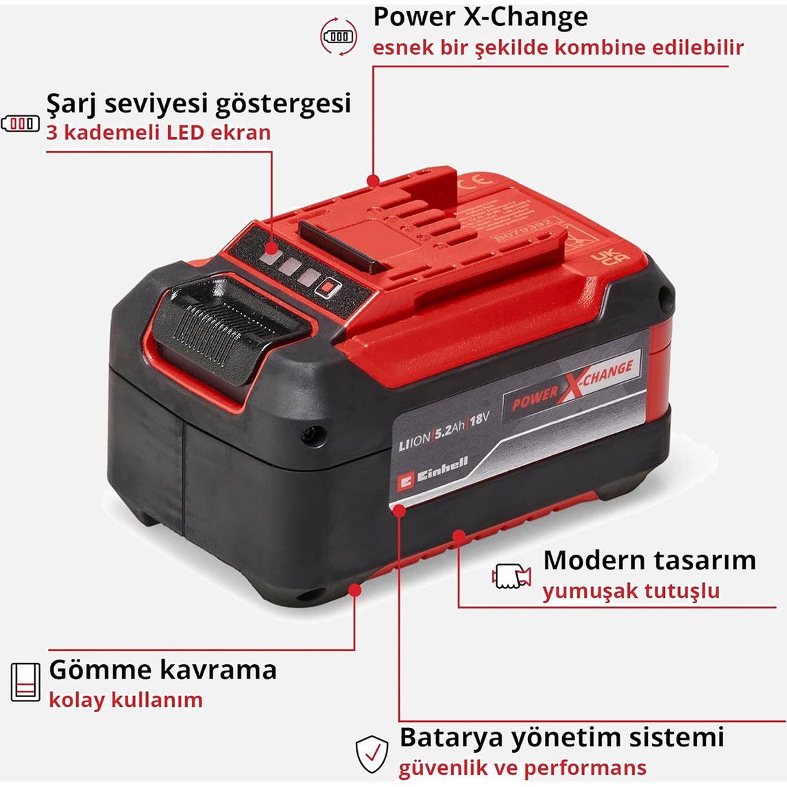    Einhell Power X-Change 18V 5,2 Ah Li-ion Akü  