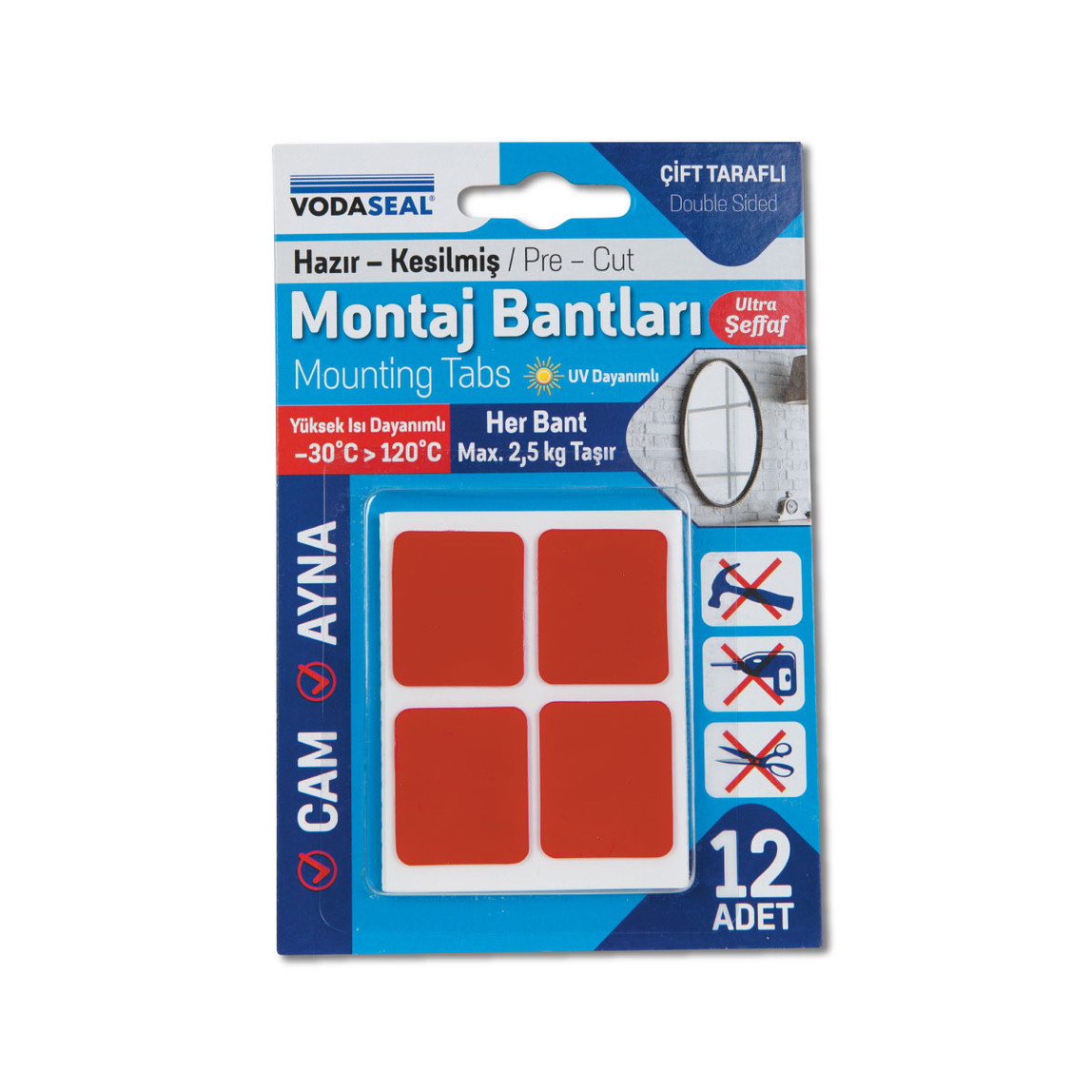    Vodaseal 12'li Ebatlı Montaj Bandı 25MMX30MM
 