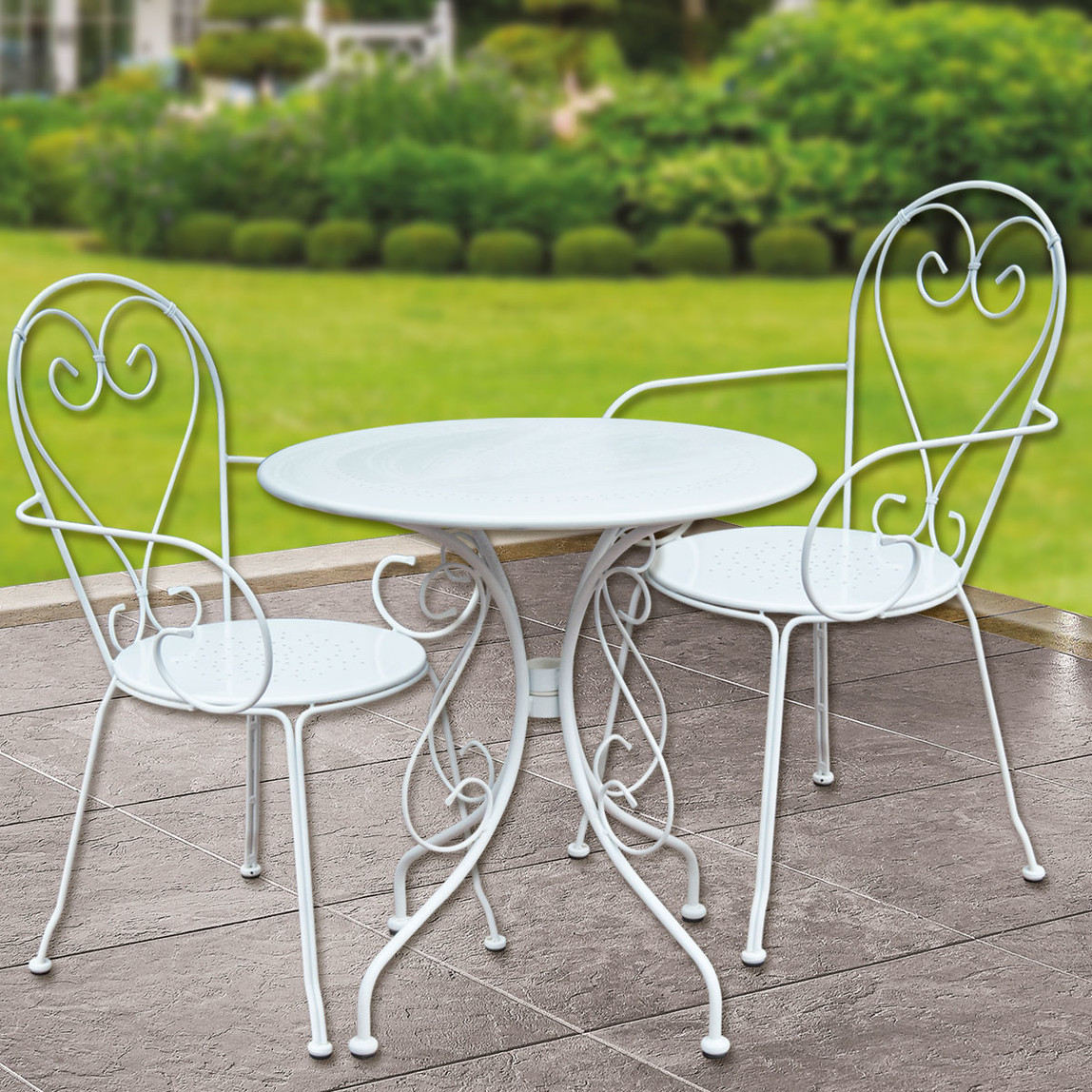    Sunfun Steel Metal Bahçe Masası Beyaz  