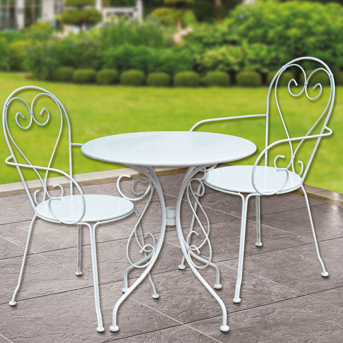    Sunfun Steel Metal Bahçe Sandalyesi Beyaz  