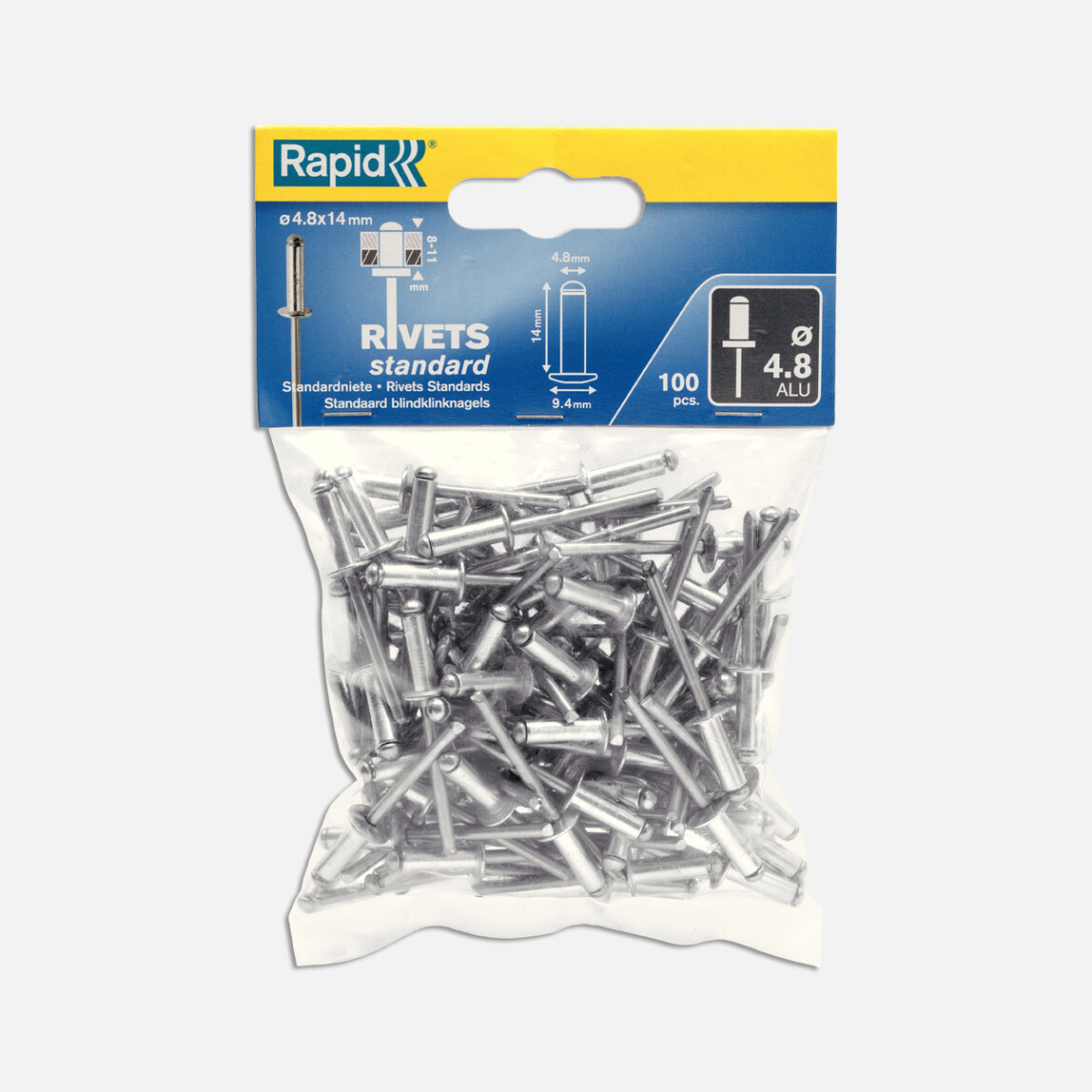    Rapid Perçin 4,8X14 mm Alu Poşet 100 Adet   