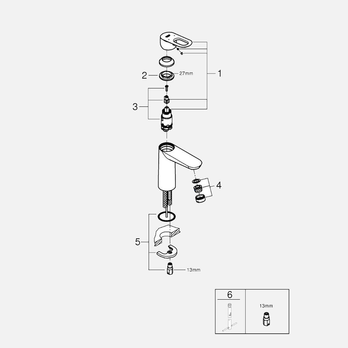    Grohe Start Loop Orta Boy Lavabo Bataryası   