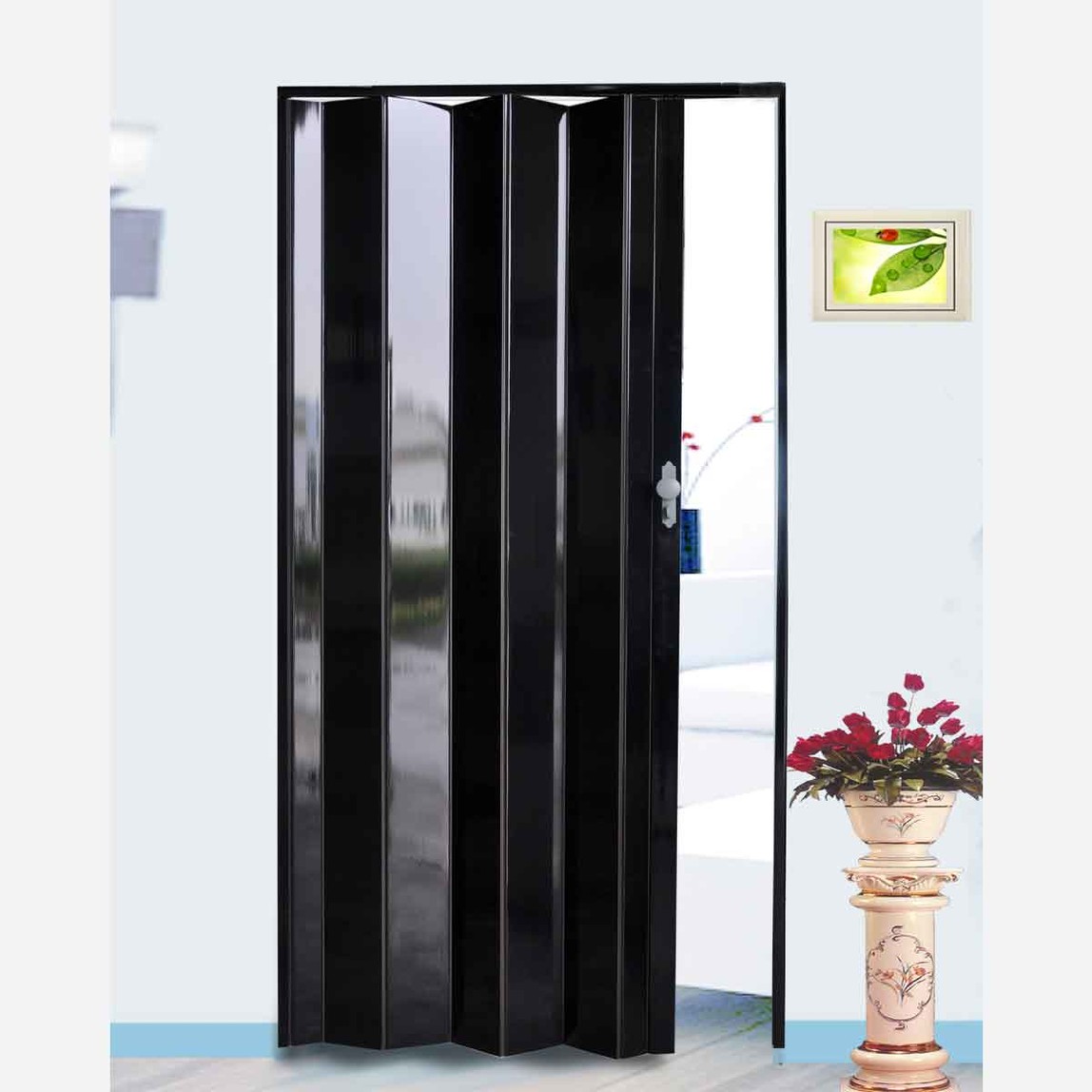    LORIN Highgloss Akordiyon Kapı Siyah   