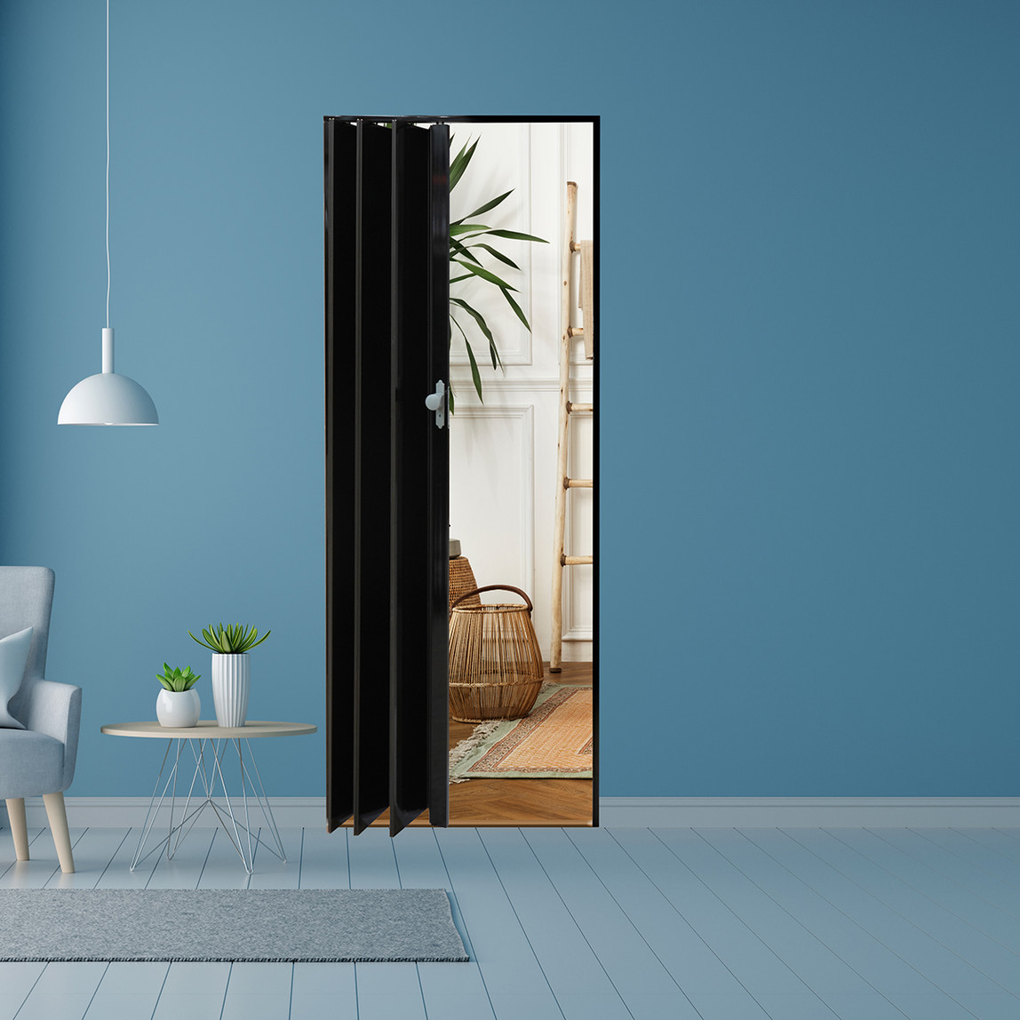    LORIN Highgloss Akordiyon Kapı Siyah   