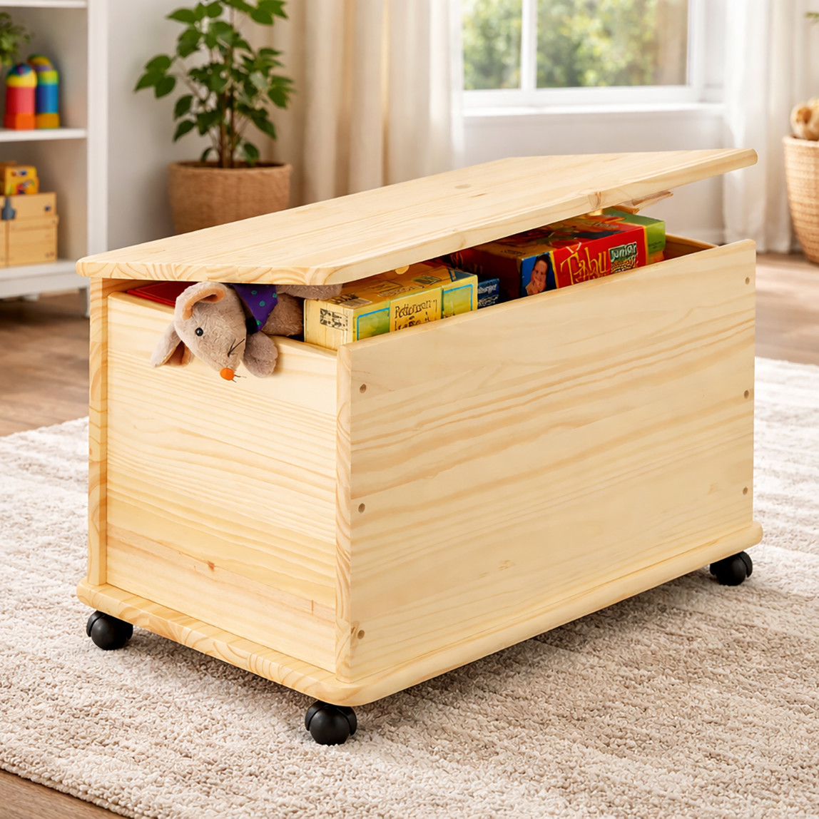    Zeller Tekerlekli Çam Sandık 39x73x45cm  