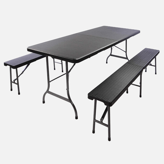 Sunfun Masa ve Bank Piknik Seti Siyah 