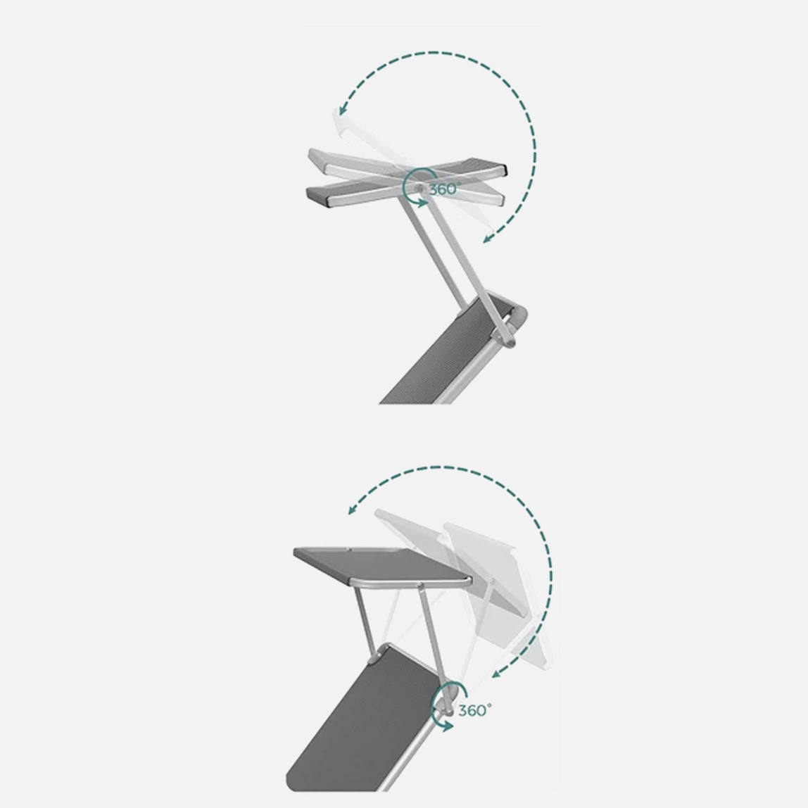    Sunfun Metal Katlanabilir Şezlong Gri  