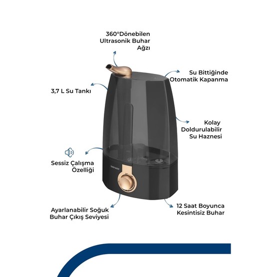 Goldmaster GM-7912B Hava Nemlendirme Siyah 